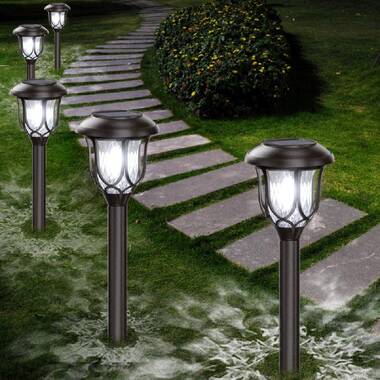6X Outdoor Solar Power LED Lamp Garden Lawn Path Landscape Light Stainless Steel 
