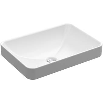 Vox Vitreous China Rectangular Vessel Bathroom Sink With Overflow Reviews Allmodern