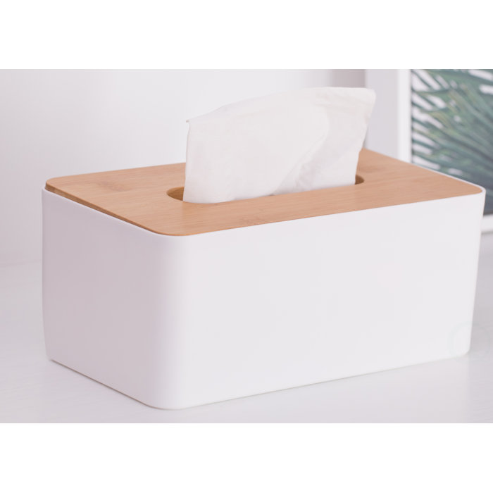 Red Barrel Studio® Magee Bamboo Top Tissue Box Cover & Reviews | Wayfair