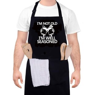 Let's Grill Apron Adjustable and Waterproof Mens Aprons with Pocket Gifts for Men Funny BBQ Aprons for Men
