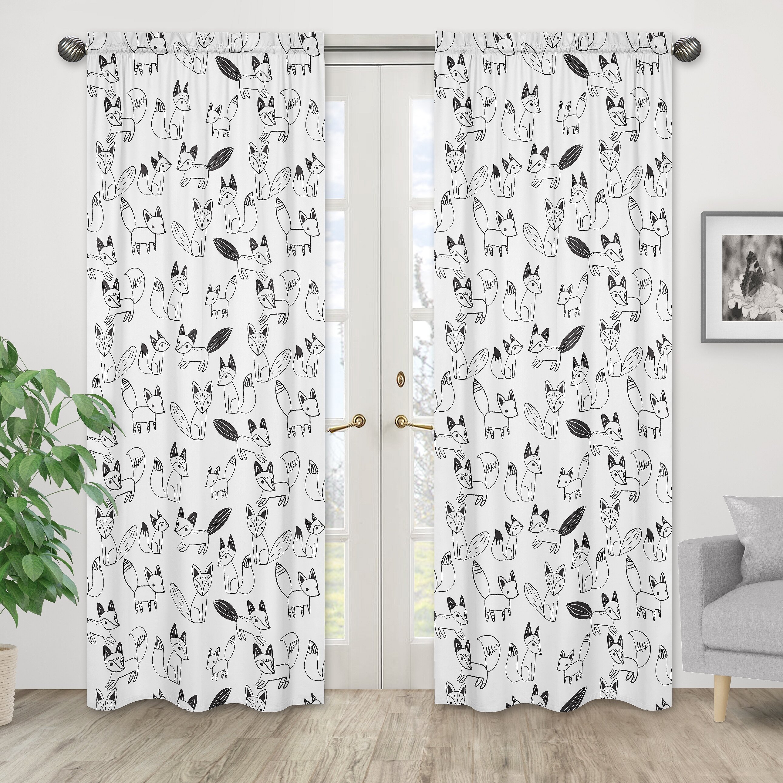 Normally constant scientist black+and+white+leaf+print+curtains+to ...