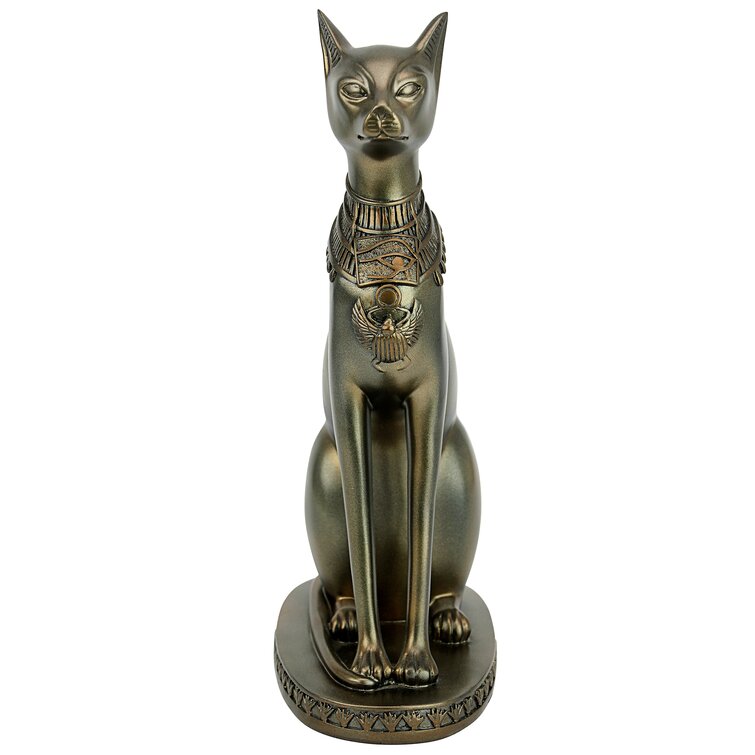 Vintage Bastet  Bast Goddess Egyptian Cat Figurine Mini Brass Statue Home Decor 