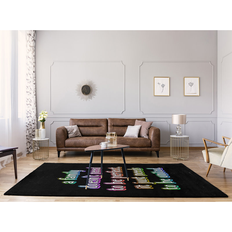East Urban Home Family Love Quote Chalkboard Style Poly Chenille Rug Wayfair