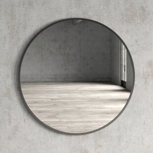 Elegant Bedroom Living Room Minimalist Design Explosion-Proof Distortion-Free Modern Oval Mirrors Black Frame Mirror for Wall Decor 33 x 31 Inches Arched Mirror Perfect for Bathroom
