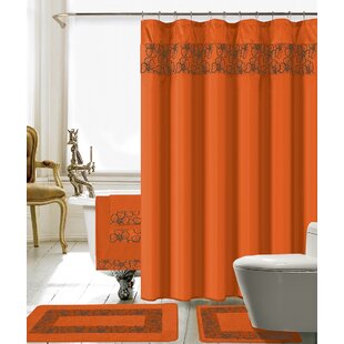 burnt orange shower curtain