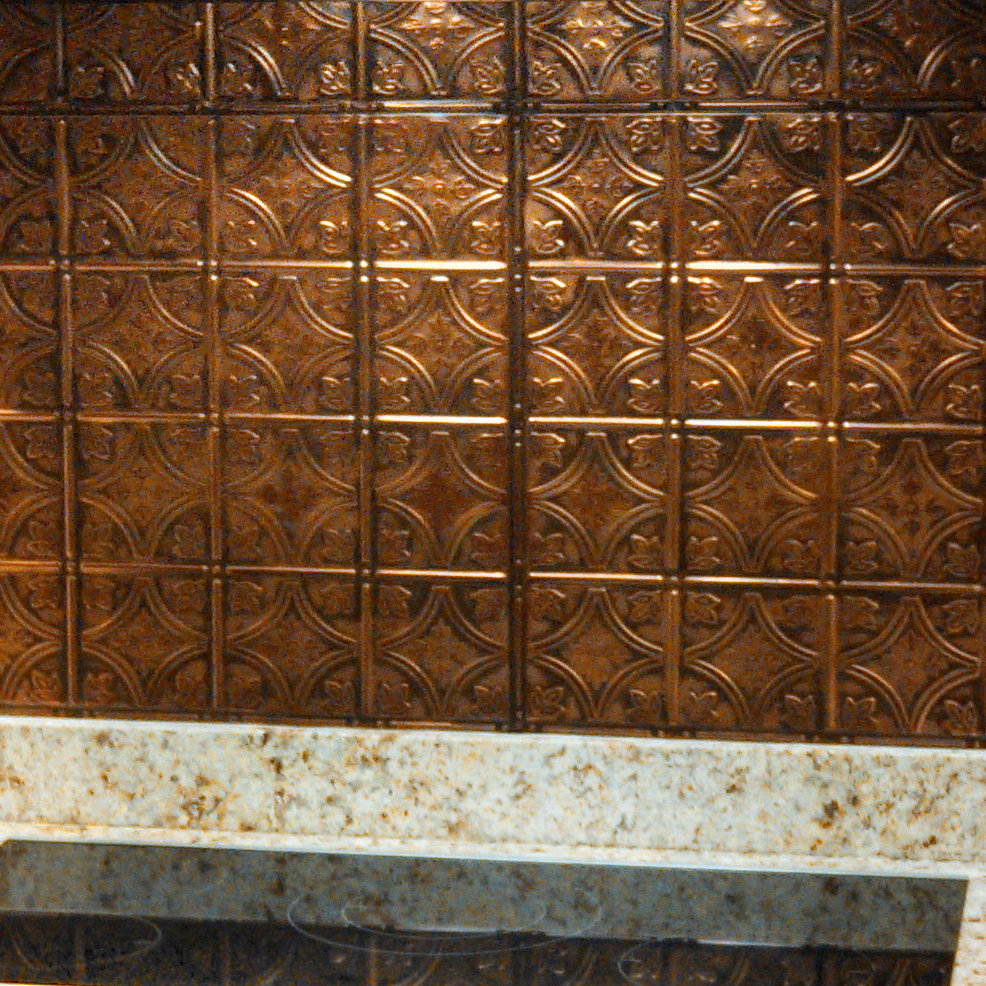 American Tin Ceilings 24 X Metal Backsplash Panel Kit In Copper American Tin Ceilings 24 X Metal Backsplash Panel Kit In Copper Brushed Bronze Wayfair