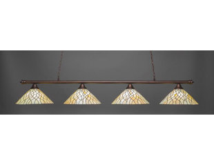 Go to store & view more images Red Barrel Studio Mendez 4-Light Tiffany Glass Shade Billiard Pendant