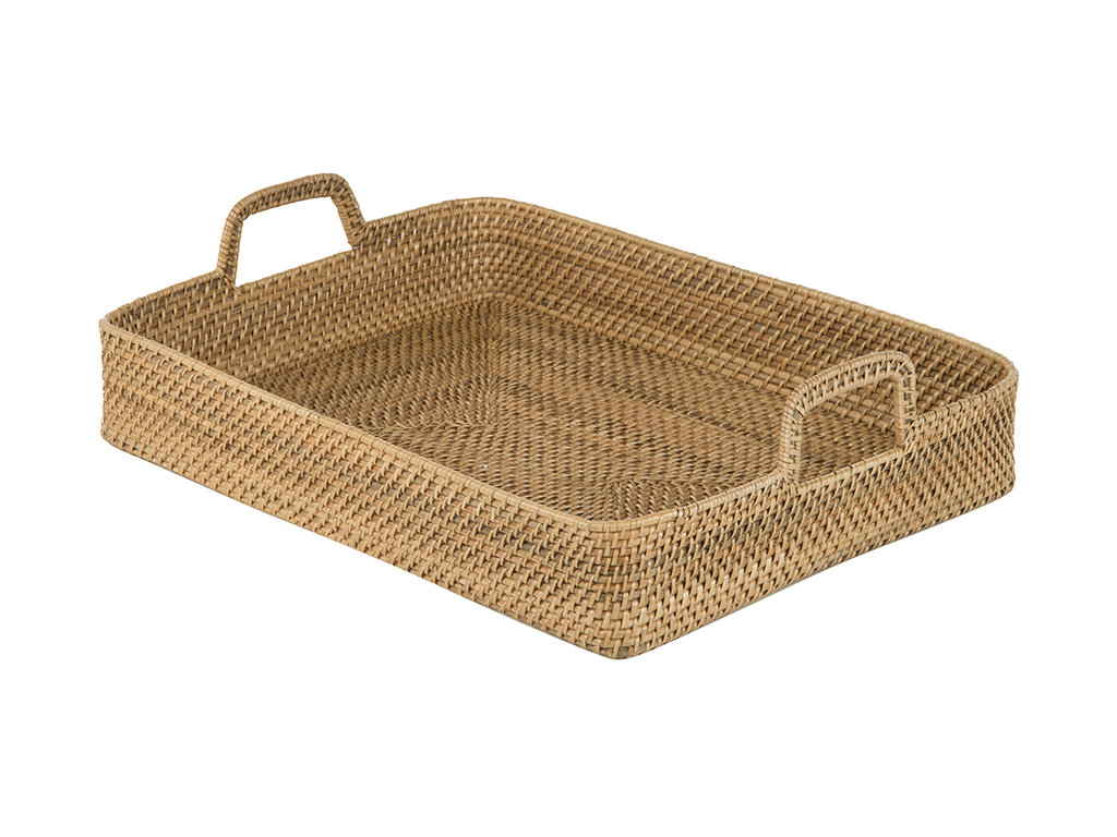 rattan serving tray