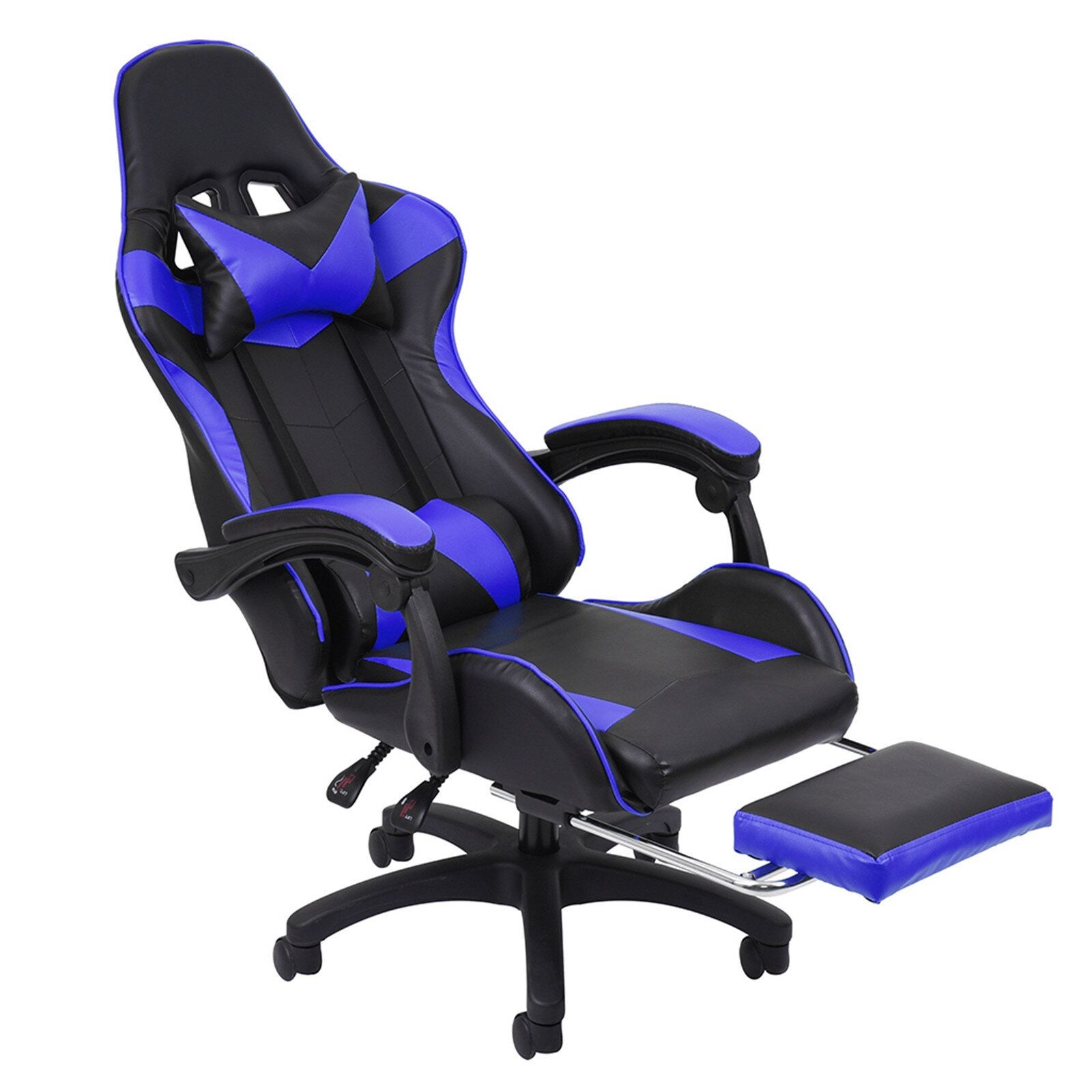 Inbox Zero Gaming Chair With Footrest Adjustable Backrest Reclining Leather Office Chair Wayfair