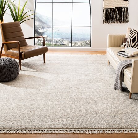 Pearcy Hand-Knotted Wool Beige Area Rug