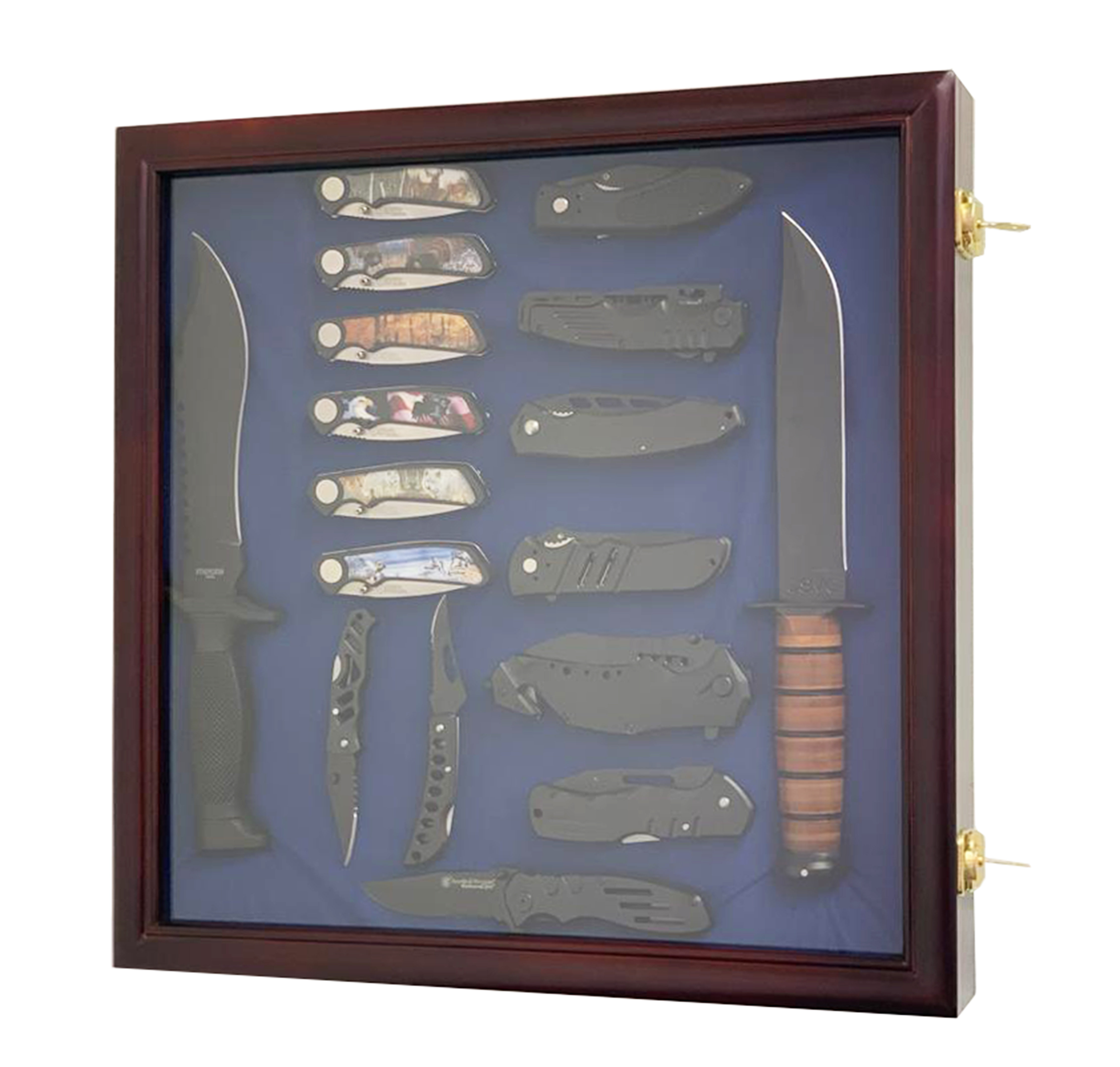 DECOMIL 16.5'' H x 16.5'' W Wood Pocket Knife Display Case & Reviews ...