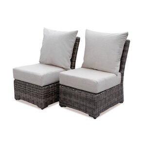 Valentin Armless Deep Seating Chair with Cushion (Set of 2)