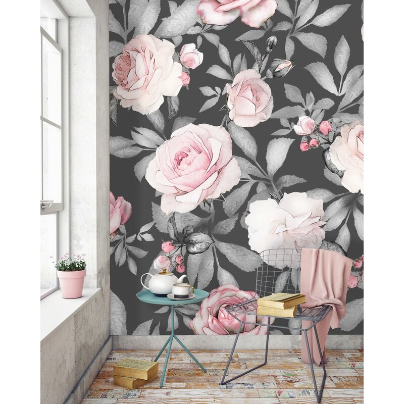 Shop Vali Removable Watercolor Seamless Flowers 10' L x 120" W Peel and Stick Wallpaper Roll from Wayfair on Openhaus