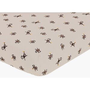 Monkey Fitted Crib Sheet