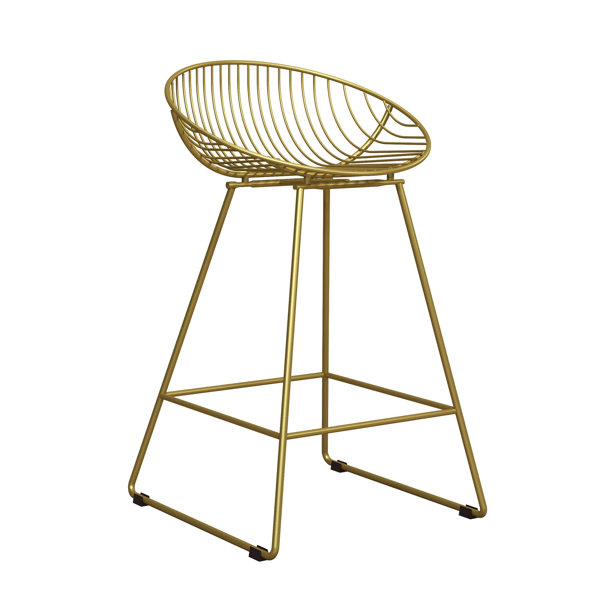 gold wire chair with cushion