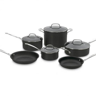 Cuisinart Chef's Classic Non Stick Hard-Anodized 10 Piece Cookware Set (Missing Pieces)