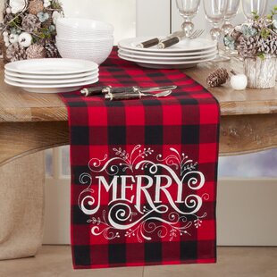 Aneco 2 Pack Christmas Table Runner Checkered Cotton Table Runner Christmas Plaid Table Runner for Indoor Outdoor Events 13 x 72 Inches Red and Green 