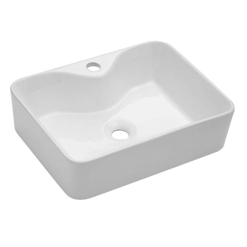 Koo Decor White Ceramic Rectangular Vessel Bathroom Sink Wayfair
