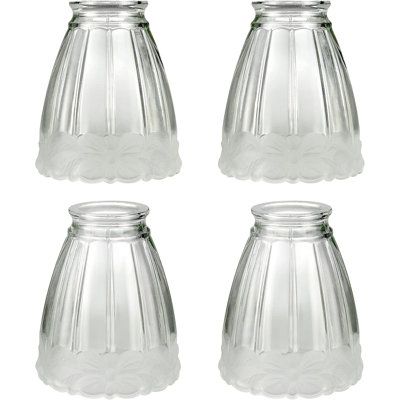 4.75" H x 5.5" W Glass Bell Ceiling Fan Fitter Shade (Screw on) in Clear