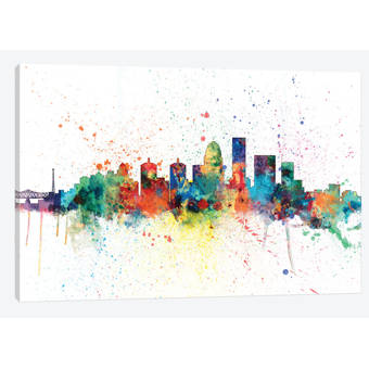 East Urban Home Rainbow Splash Skyline Series Louisville