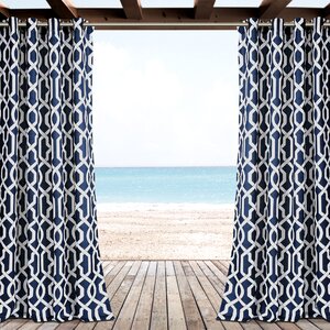 Brandon Damask Outdoor Grommet Curtain Panels (Set of 2)