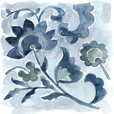 Indigo Ornament Vi Wrapped Canvas Painting On Canvas Joss Main