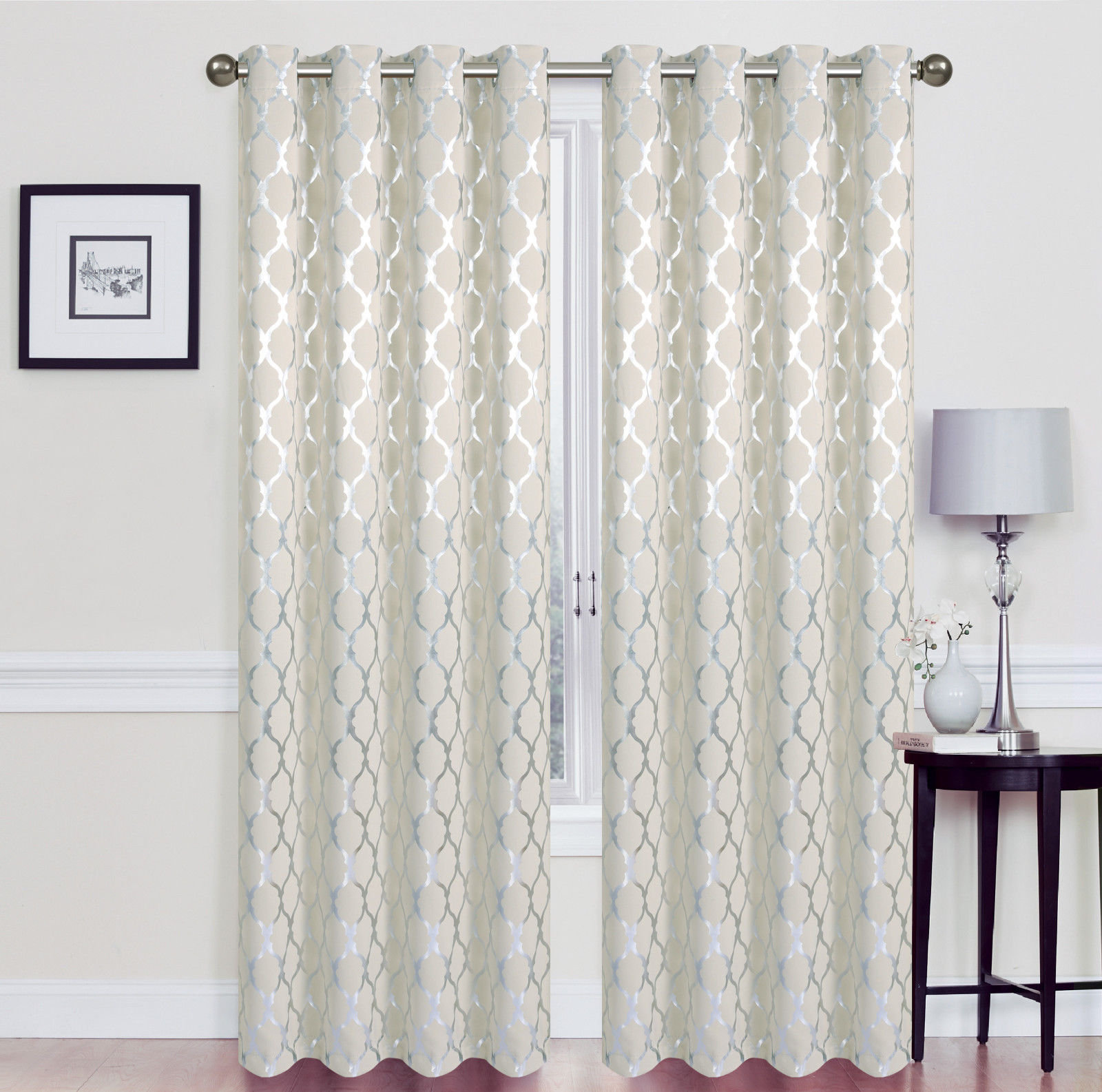 House Of Hampton Luisa Metallic Foil Trellis Designed Geometric
