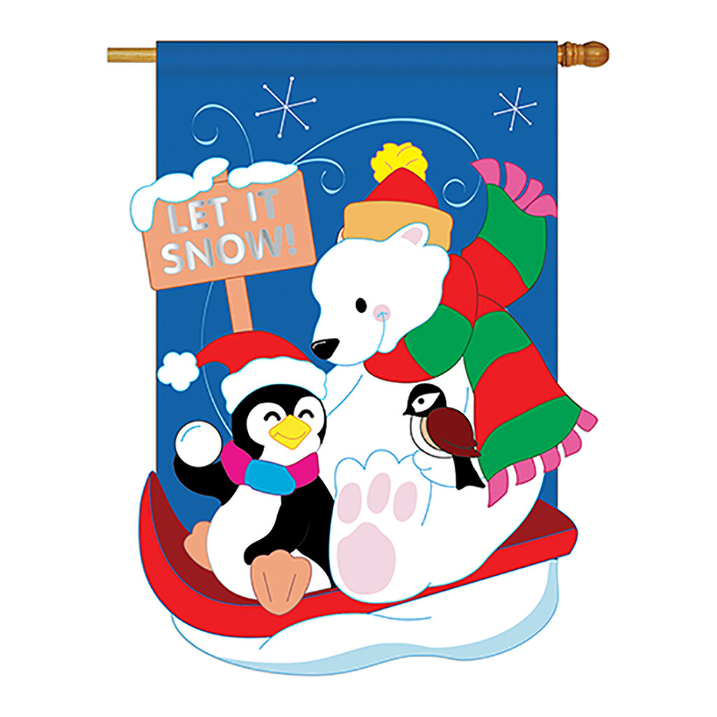 Details about   Snow Fun Applique Decorative House Flag H114058-P2 