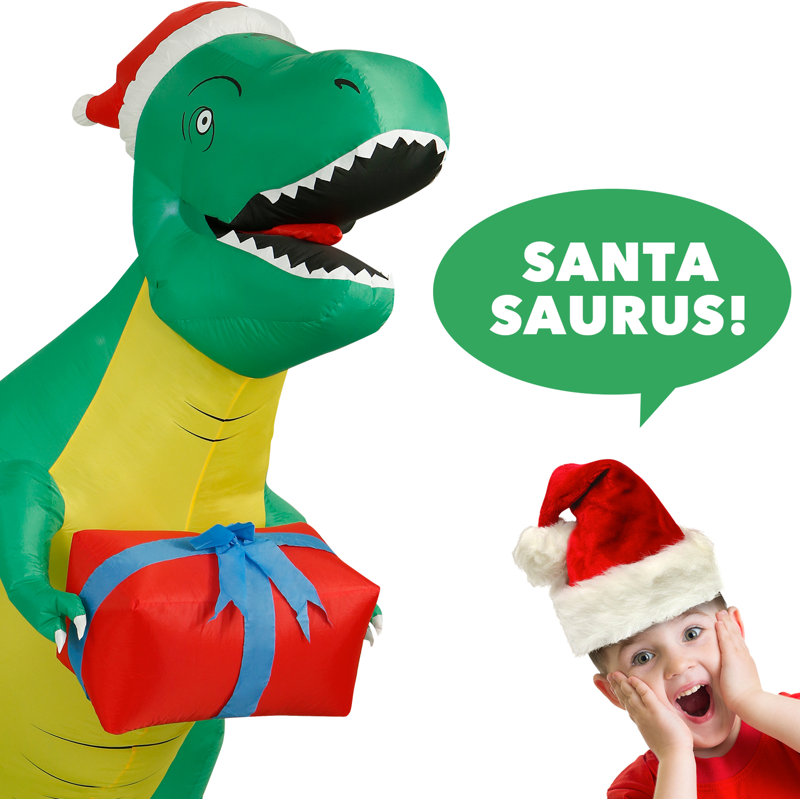 The Holiday Aisle 8 Ft Inflatable Christmas T Rex Outdoor