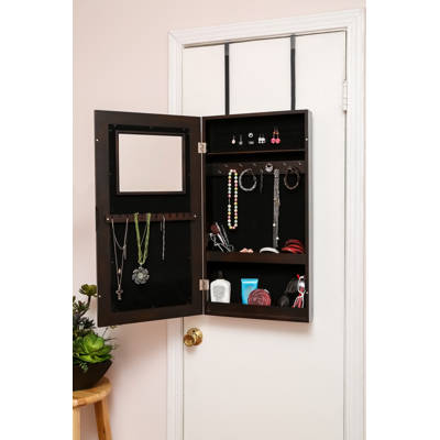 Wildon Home Marilu Picture Frame Wall Mounted Jewelry Armoire Garwood Over The Door Jewelry Armoire With Mirror