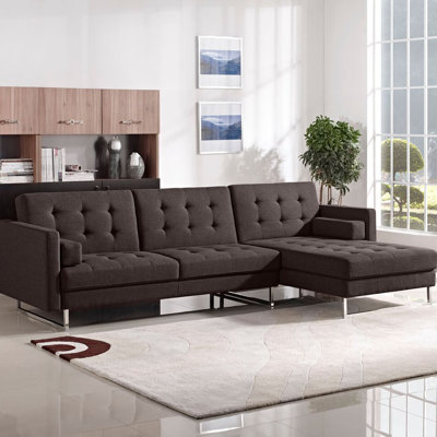 Opus Sleeper Sectional Diamond Sofa Upholstery: Chocolate