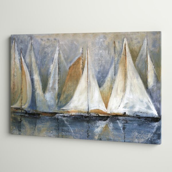 Three Posts™ Sailboats On Water - Print on Canvas & Reviews | Wayfair