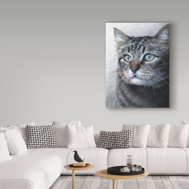 Winston Porter Cat Portrait Acrylic Painting Print On Wrapped
