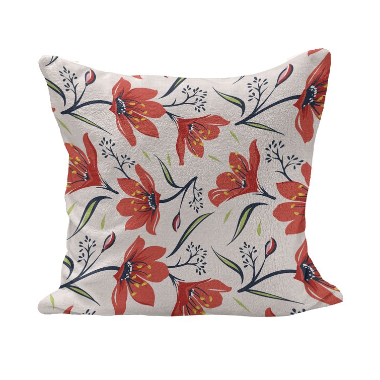 Decorative Green Lumbar Throw Pillows Tulip Garden Design Woven Sofa Cushion