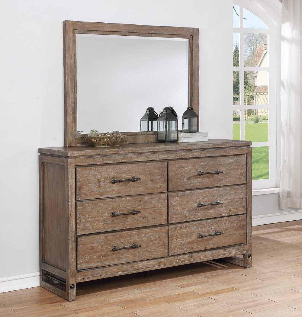 Gracie Oaks Martelli Round Rock 6 Drawer Double Dresser With