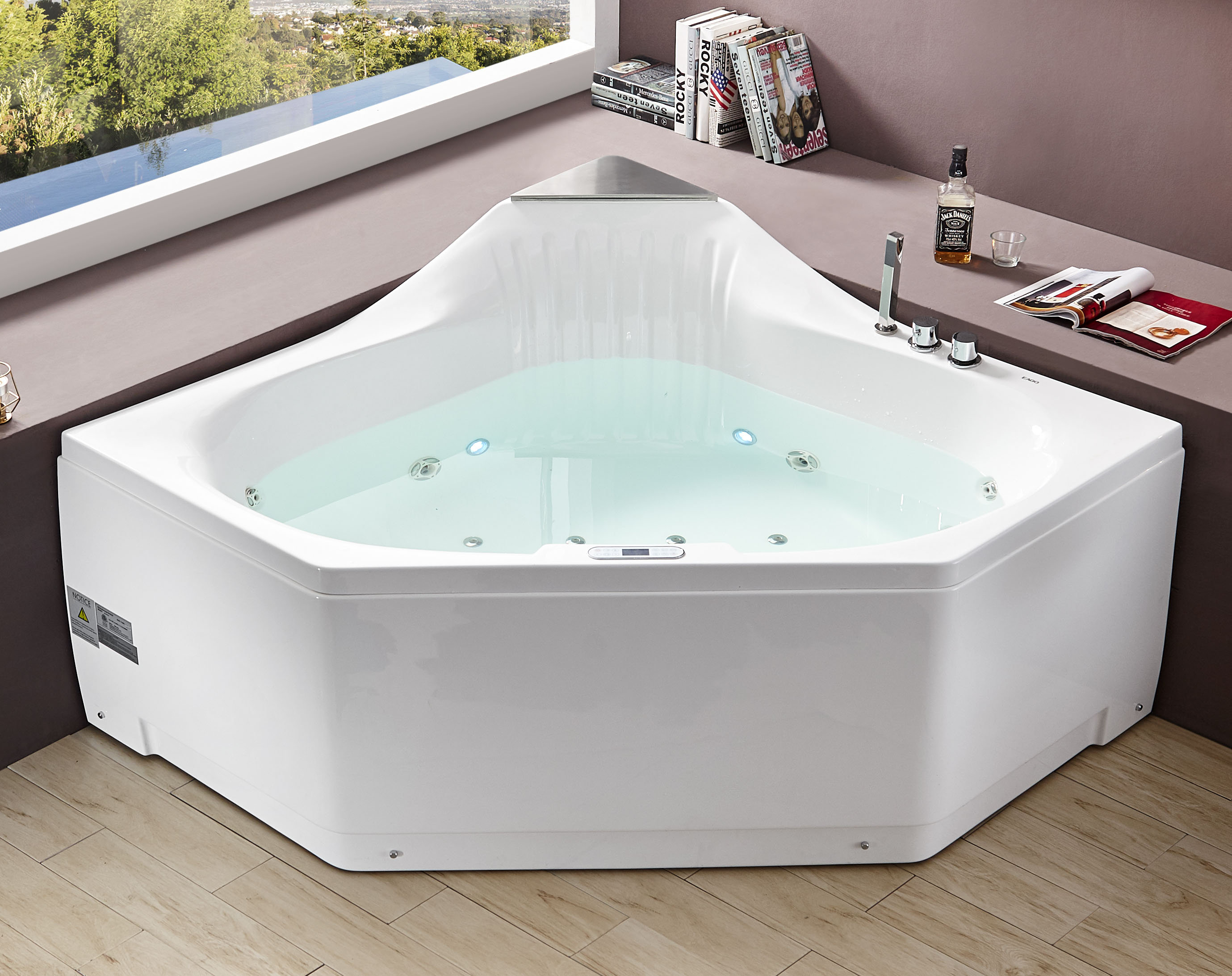 Acrylic 59 X 59 Corner Whirlpool Bathtub