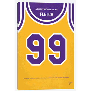 'Fletch Minimal Movie Poster' Vintage Advertisement on Wrapped Canvas