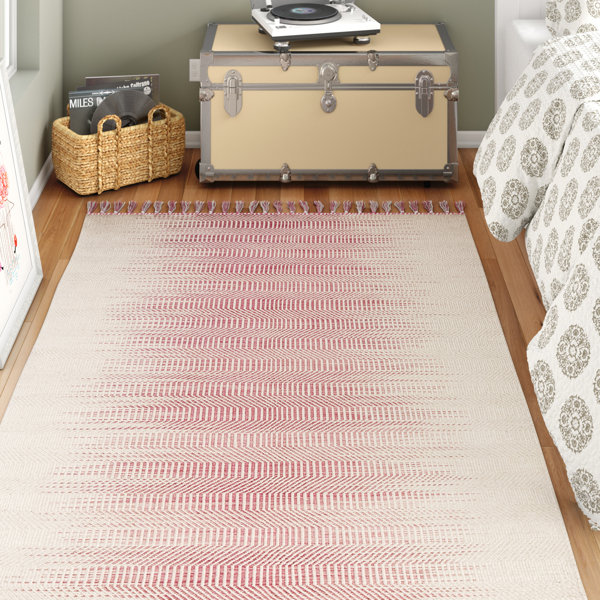 Three Posts Teen Dayse Geometric Handmade Flatweave Wool Pink Ivory Area Rug Reviews Wayfair