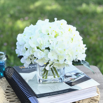 Hydrangea Floral Arrangement in Vase INCOMPLETE 