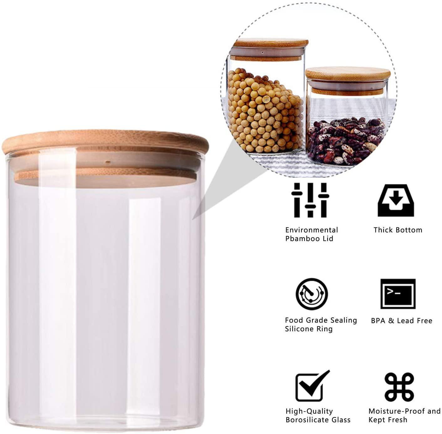 12 Pcs Glass Square Spice Jar Airtight Container Kitchen Storage Herbs Food Salt