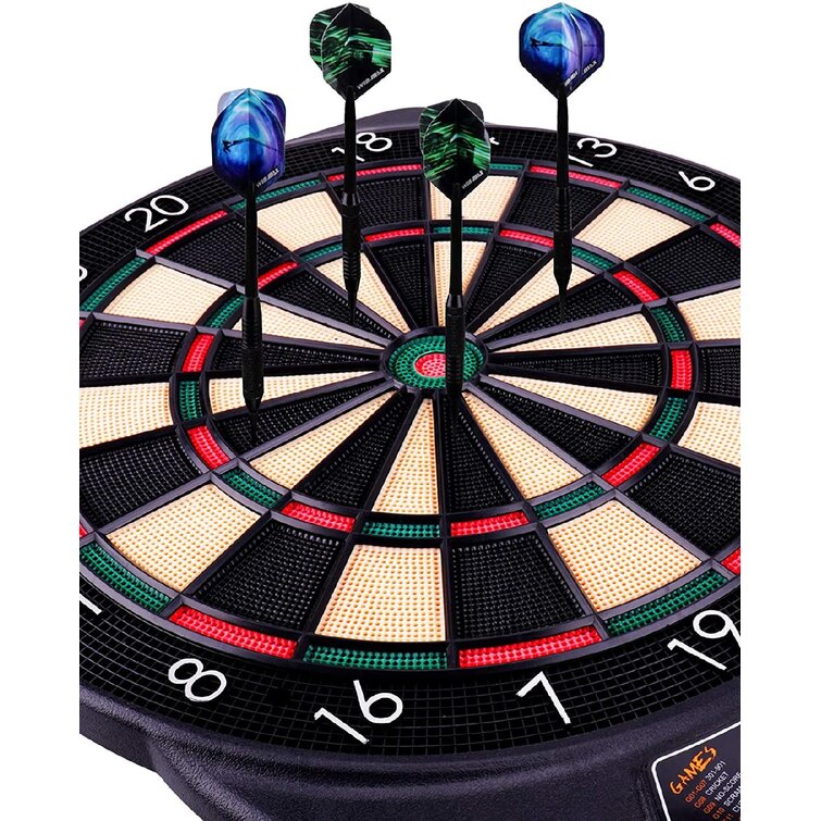 Electronic Dart Board Soft Tip Dartboard Set LCD Display Game Room with 3 Darts 