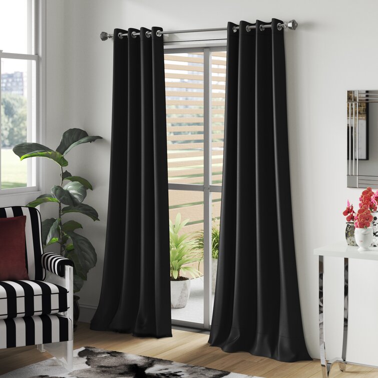 Dark Grey Curtains 2 Panel Set Decor 5 Sizes Available Window Drapes 