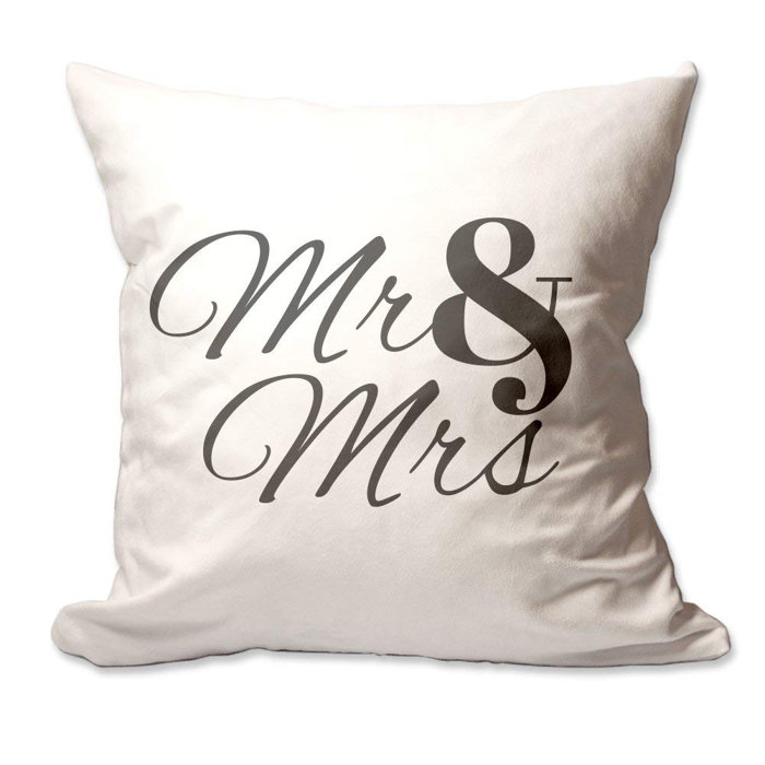 Winston Porter Hyuk Mr And Mrs Throw Pillow Cover Wayfair Ca