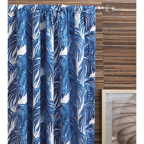 Eastern Accents Delphine Palm Leaf Floral Room Darkening Rod Pocket Single Curtain Panel Wayfair