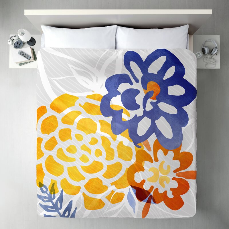 East Urban Home Modern Tropical Bright Floral Abstract Single