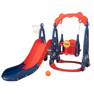 Details about   Toddler Indoor/Outdoor playground Set Swing Slide Set And Backyard Baskets Kit 