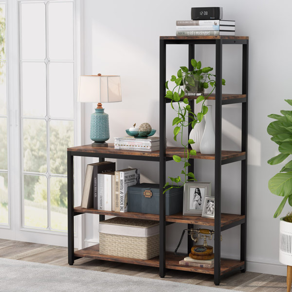 5 Days Express Shipping Movable Bookcase Black Steel Bookshelf Trolley 