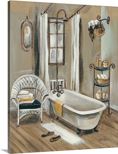 Canvas On Demand French Bath Ii By Silvia Vassileva Painting