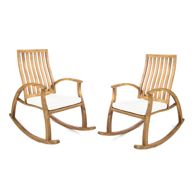 Bungalow Rose Morais Outdoor Rocking Chair With Cushions Reviews Wayfair