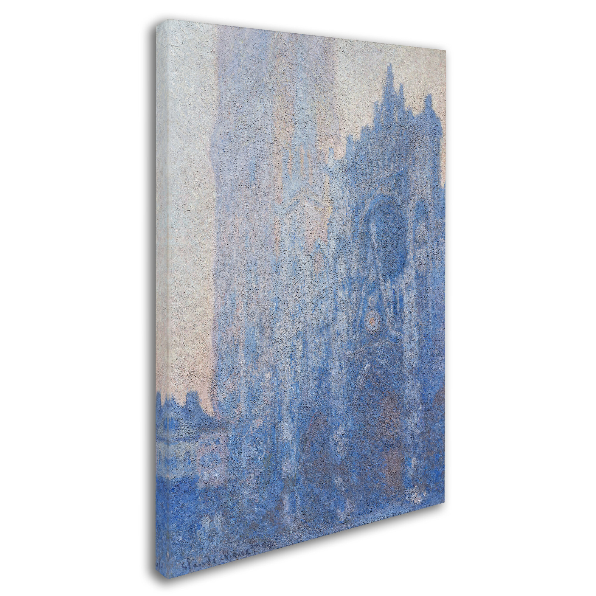 Vault W Artwork Rouen Cathedral Facade by Claude Monet - Wrapped Canvas ...